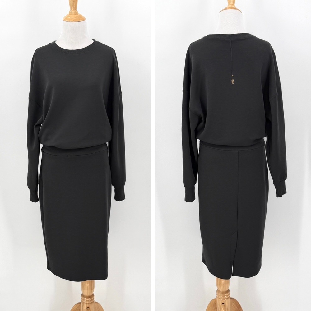 RHONE Dreamglow Long Sleeve Sweatshirt Dress Women Small Black Performance - Picture 4 of 16